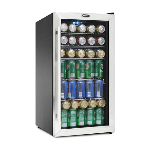 Stainless Steel Trimmed Glass Door With Sleek Black Cabinet Whynter Beverage Refrigerators Br