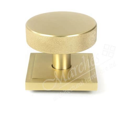 Brompton Centre Door Knob Square Satin Brass Centre Door Knobs