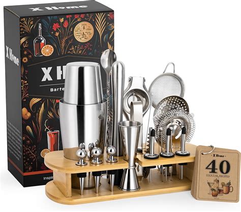 Amazon X Home Bartender Kit 23 Piece Cocktail Shaker Set For Pros