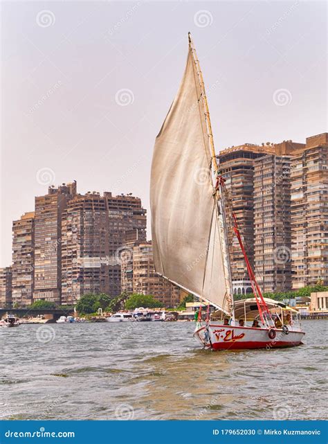 Felucca Boat on the Nile River in Cairo, Egypt Editorial Image - Image