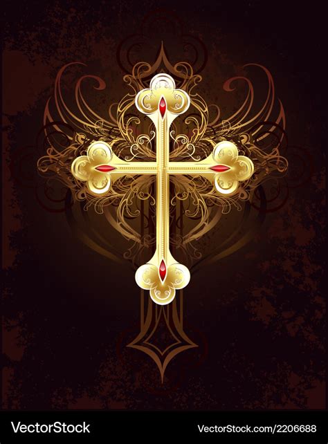 Golden Cross Royalty Free Vector Image Vectorstock