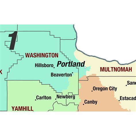 Oregon 2022 Congressional Districts Wall Map by MapShop - The Map Shop