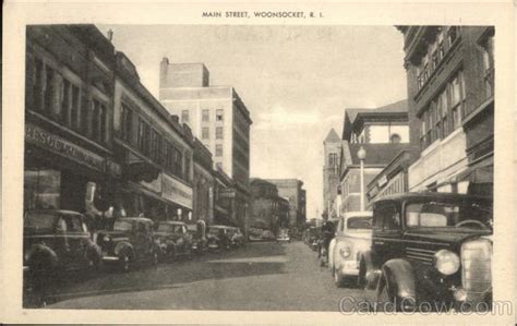 Main Street Woonsocket, RI Postcard