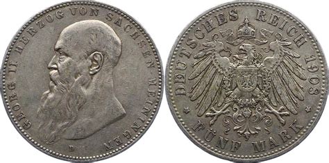 Sachsen Meiningen Mark D Georg Ii Sch Ne Patina