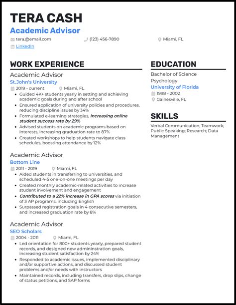 3 Academic Advisor Resume Examples That Worked In 2024