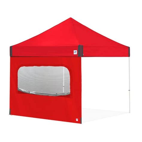 E Z Up 10 Ft X 10 Ft Red Light Duty Sidewalls With Mesh Windows And Straight Leg Sw3mw10pnsl