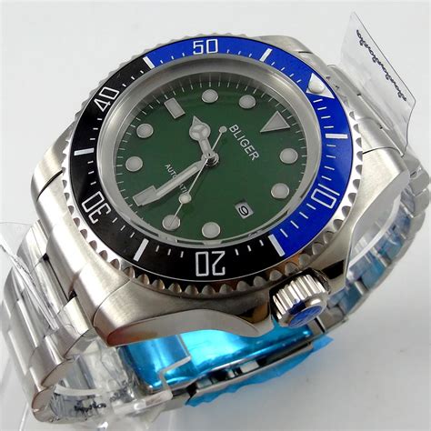 Bliger Mm Green Sterile Dial Blue Black Ceramic Bezel Automatic Mens