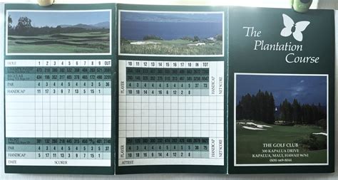 VTG Unused Kapalua The Plantation Course Golf Scorecard & Ball Marker ...