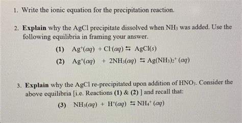 Solved Tablec1. Write the ionic equation for the | Chegg.com