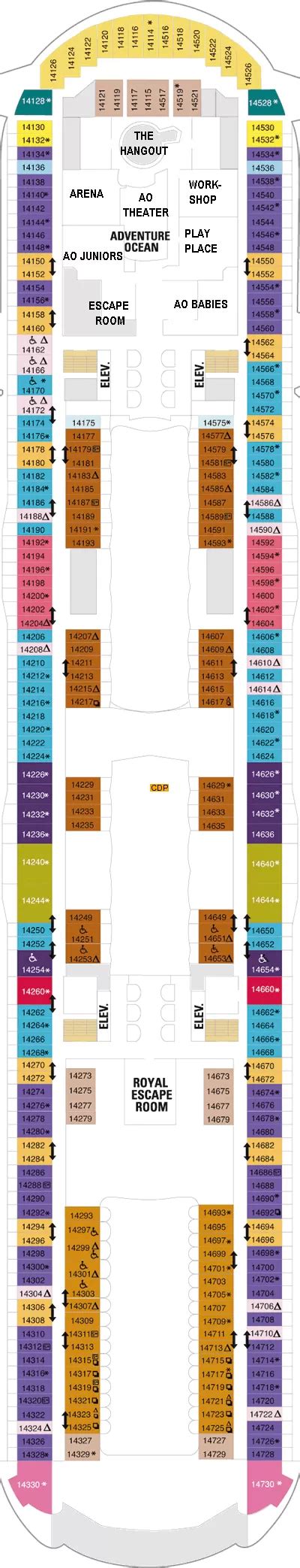 Oasis of the Seas Deck 14 deck 14 plan | Cruisedeckplans.com