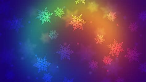 Colorful Snowflakes Wallpaper