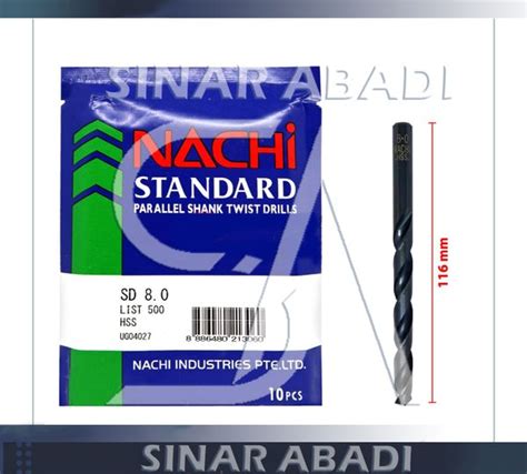 Jual NACHI MATA BOR BESI 8 MM ASLI MATABOR 8MM HSS DRILL BITS ORIGINAL