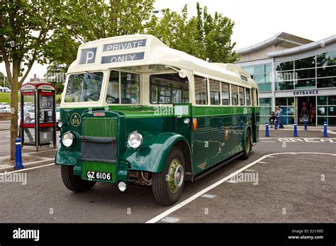 Green Livery Ulster Transport Leyland Tiger Bus At Bangor Northern