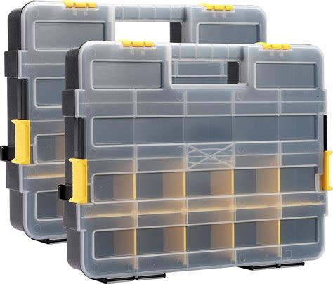 Pack Double Sided Tool Box Hardware Storage Organizer Small Parts