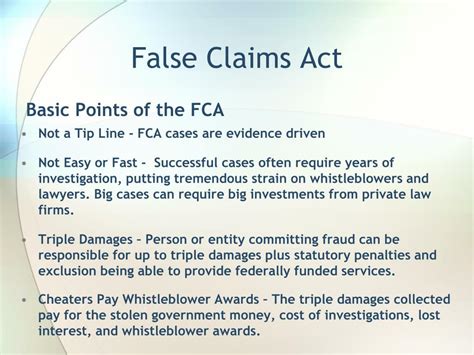 Ppt False Claims Act Whistleblower Protection Powerpoint