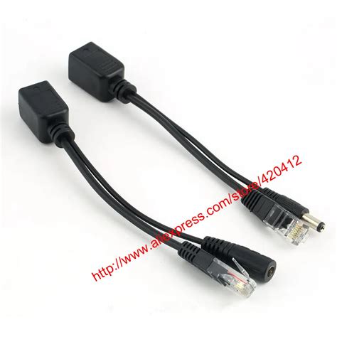 Free Shipping 1 Passive Power Over Ethernet Poe Cable Adapter Rj45 Injector Splitter 5v 12v