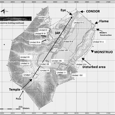 Map of El Paraiso showing Unidades discussed in the text (map drawn by ...