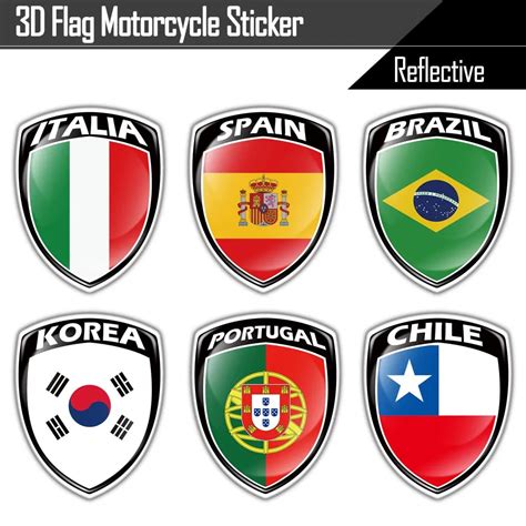 Etiqueta reflexiva da bandeira 3D peças da motocicleta decalque do