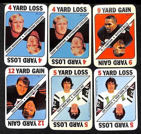 Lot Detail Lot Of Topps Football Game Cards W Namath