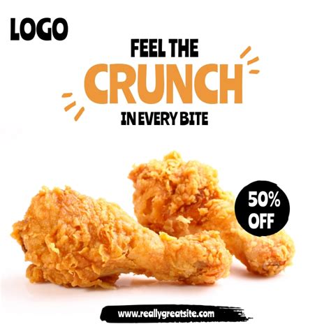 Crunchy Fried Chicken Menu Instagram Post Template Postermywall