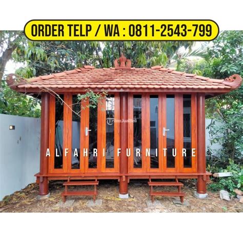 Gazebo Kayu Minimalis Modern Custom Dinding Kaca 2x4 Meter Di Bekasi