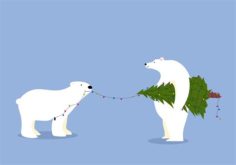 Cute Christmas Polar Bear Cartoon