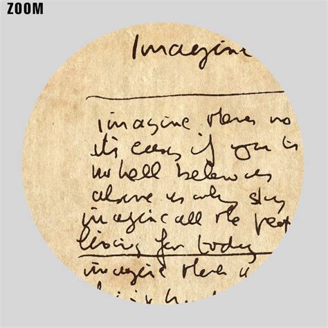 Printable John Lennon Imagine Song Handwritten Lyrics Poster