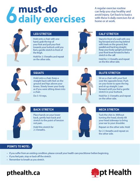 6 Daily Exercises You Can Do At Home Pt Health