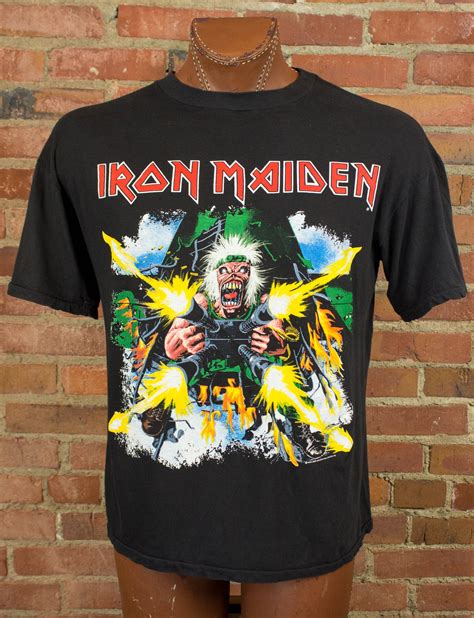 Vintage Iron Maiden Concert T Shirt 1990 Tailgunner World Tour Black L