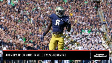 Jim Mora Jr On Notre Dame LB Jeremiah Owusu Koramoah Video Dailymotion