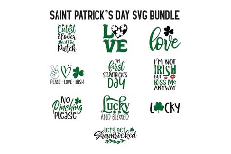 Lot Svg De La Saint Patrick Vecteur Premium