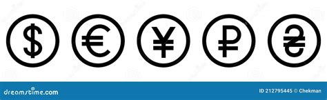 Currency Signs Of Different Countries Set Of Vector Currency Symbols