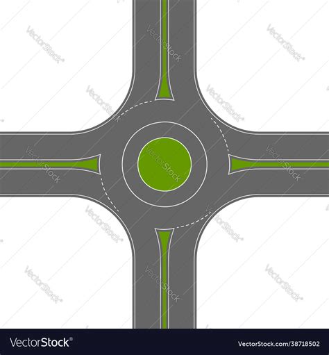 Empty roundabout top view circular traffic Vector Image