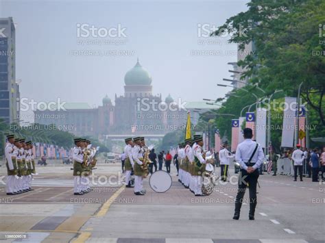 Royal Malay Regiment Parade Celebrate National Day Stock Photo