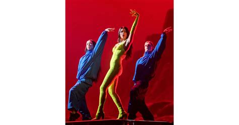 Dua Lipa Wears Neon Green Lace Balenciaga Catsuit For Tour Popsugar