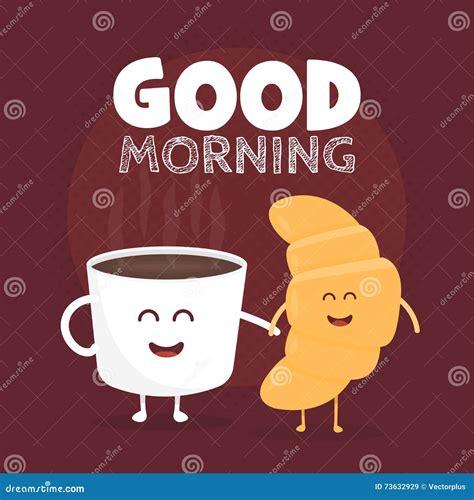 Cute Croissant Cartoon Character Crossiant Mascot Funny Positive And