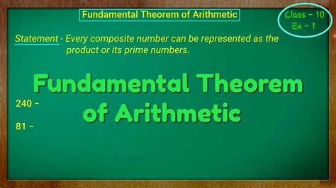 Fundamental Theorem Of Arithmetic Class 10th Youtube