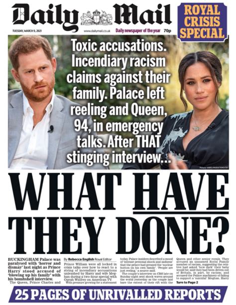 How the UK front pages reacted to Harry and Meghan's 'bombshell' interview