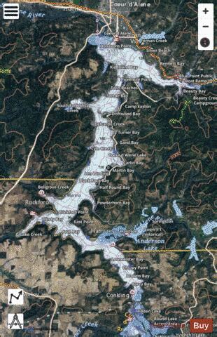 Coeur d'Alene Lake Fishing Map | Nautical Charts App