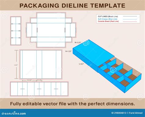 Chocklate Box Sleve Lidinsert Dieline Template And 3d Box Stock Illustration Illustration Of