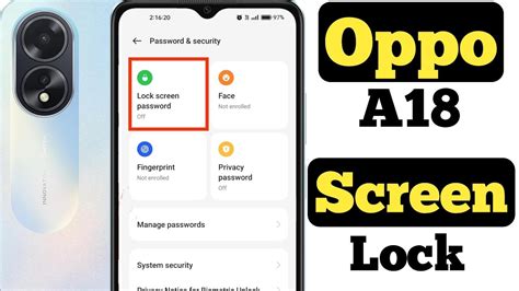 How To Set Screen Lock On Oppo A18 Oppo A18 Me Screen Lock Kaise Set