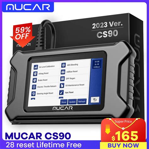 MUCAR CS90 전문 OBD2 스캐너 28 리셋 코드 리더 풀 obd 2 기능 평생 무료 사용 자동차 진단 도구