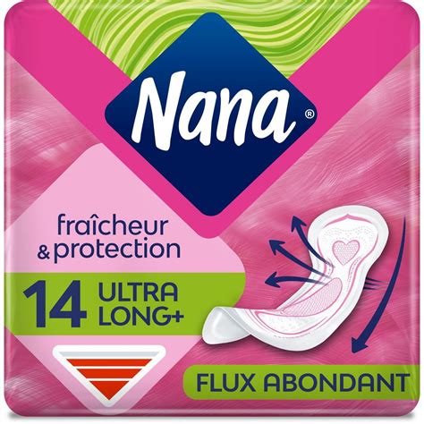 Nana Secure Fit Serviettes Hygiéniques Sans Ailettes Long 14 Serviettes