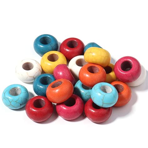 Pcs Turquoise Natural Stone Beads For Jewelry Making Big Hole Beads