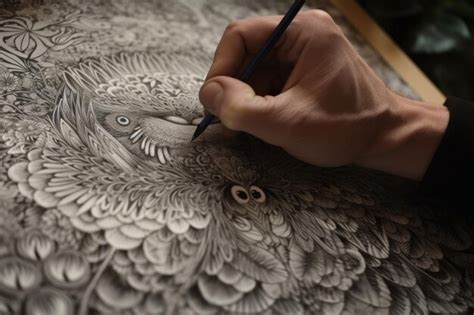 Premium AI Image | Closeup of hand drawing intricate and detailed ...