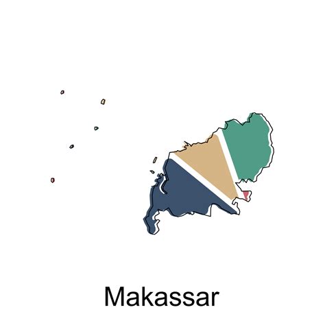 Map Of Makassar Illustration Design World Map International Vector