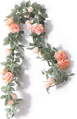 U Artlines 2PCS Total 13Ft Artificial Rose Vine Garland Hanging Fake