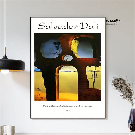 Salvador Dali, Ruin With Head of Medusa and Landscape, 1941, Salvador