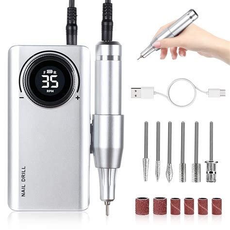 Professional Electric Nail Drill Machine Portable Rechargeable