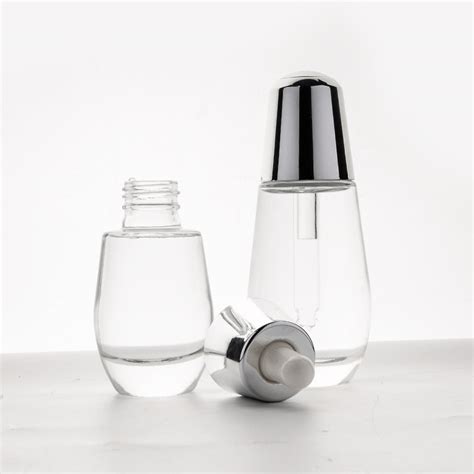 Luxury Cylinder Cosmetic Glass Dropper Bottle Ml Ml Serum Bottles